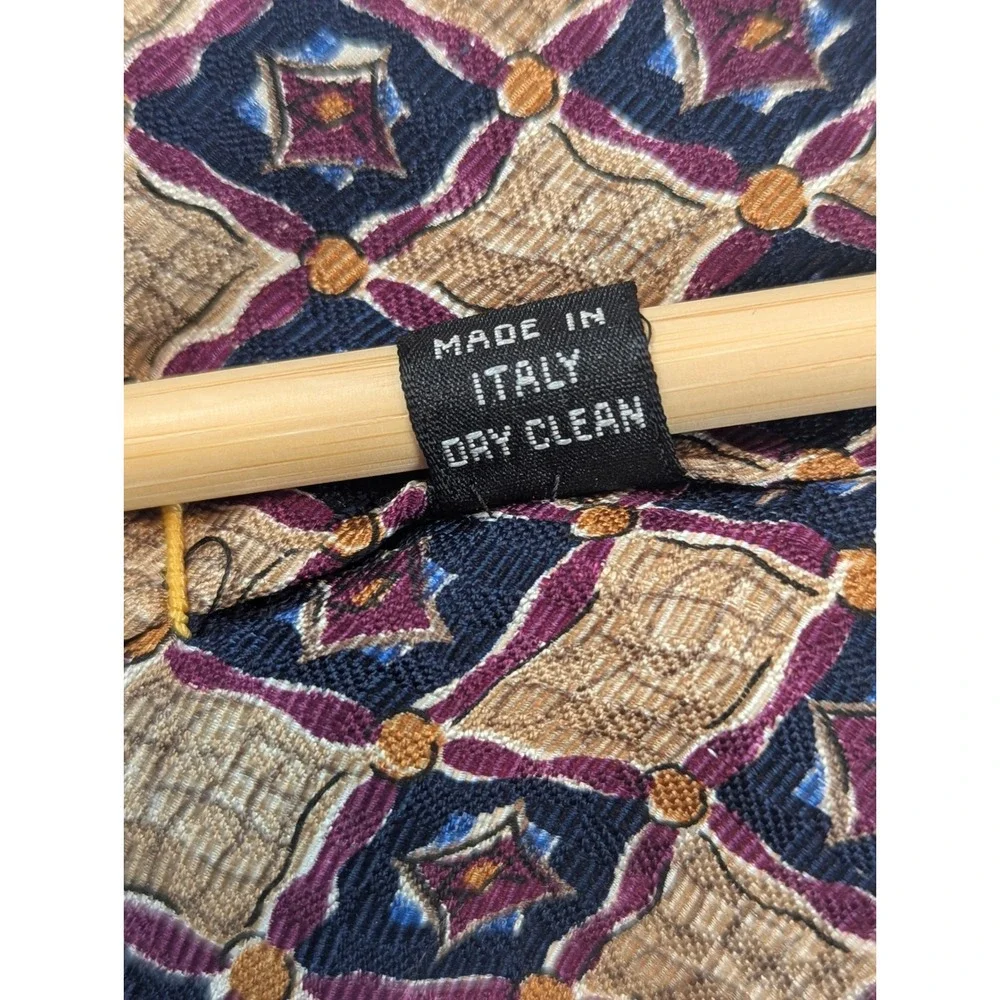 IKE‎ BEHAR NEW YORK Silk Necktie Mens Geometric Pattern Made in Italy